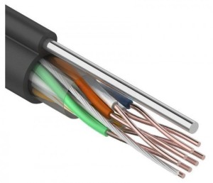 Кабель витая пара UTP уличный с тросом, cat.5e, 4 пары, медный проводник, Eletec, 140 метров