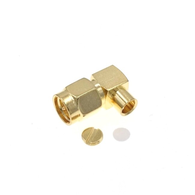 Угловой разъём SMA-male под полужесткий кабель RG402 (0.141''), обжимной под пайку, 50 шт. Угловой разъём SMA-male под полужесткий кабель RG402 (0.141''), обжимной под пайку, 50 шт.