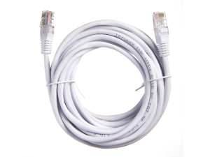 Патч корд 5 метров, UTP4, cat.5, чистая медь, кабель для интернета RJ45 с переходником RJ-45 на RJ-45 в комплекте, белый