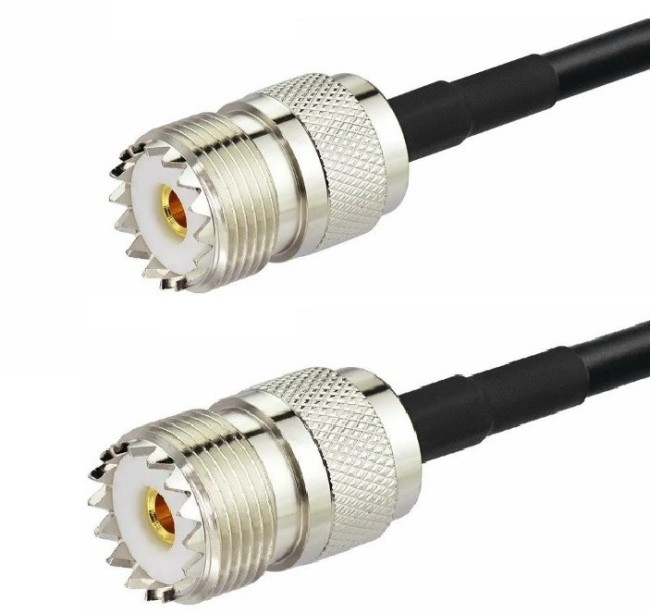 Кабельная сборка RG-58 (UHF-female (SO239) - UHF-female (SO239), 1 метр