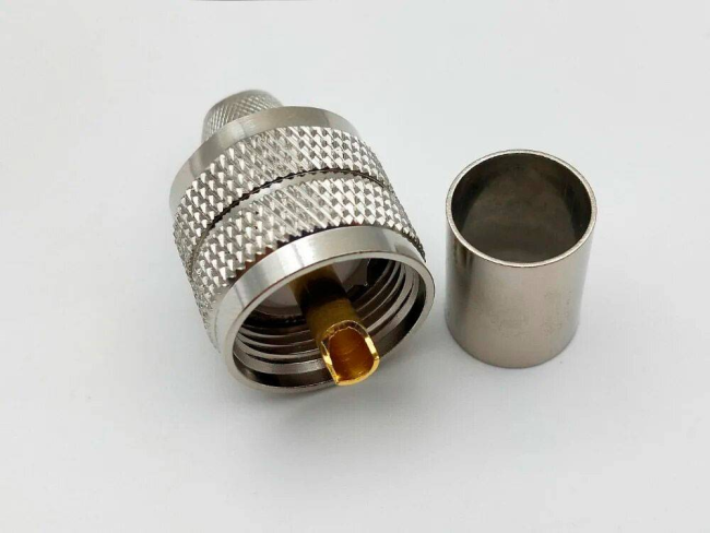 Разъем UHF-male (PL259) под кабель RG58 (N-F111F), обжимной под пайку, 10 шт.