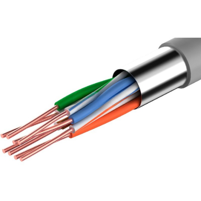 Кабель витая пара FTP4 (экранированный), cat.5e, 4 пары, AWG24, медный проводник, SMART LINE, 30 метров