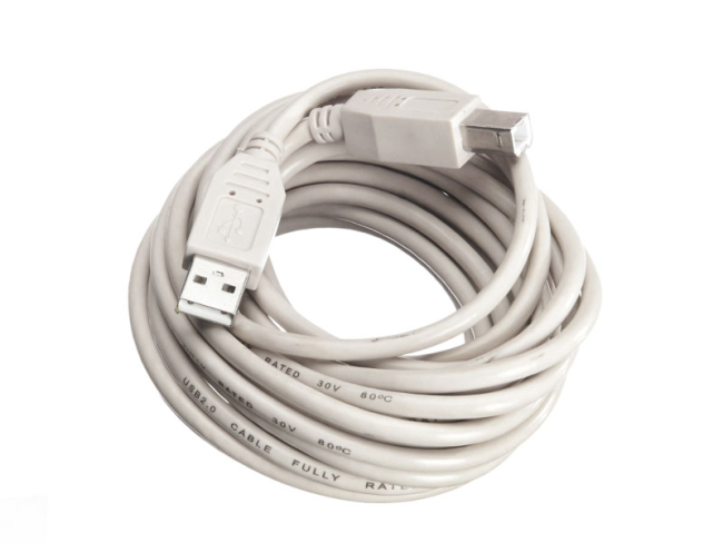 Кабель USB-A-male - USB-В-male, серый, Netko, 5 метров