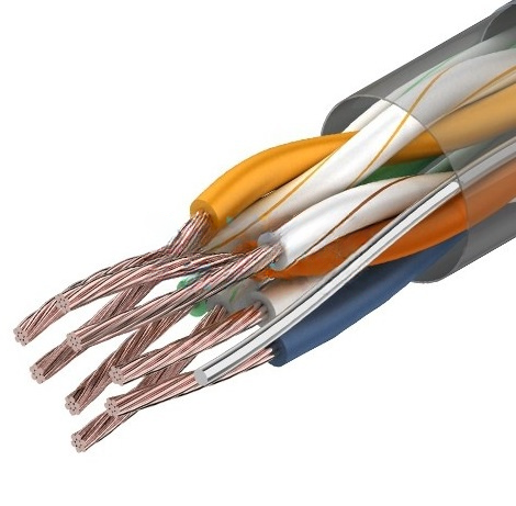 Кабель витая пара UTP, cat.5e, 4 пары, многопроволочные жилы, медный проводник, Eletec, внутренний, 200 метров