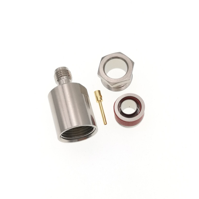 Разъем SMA-female под кабель 10D-FB, прижимной (сборный) под пайку, 4 шт.