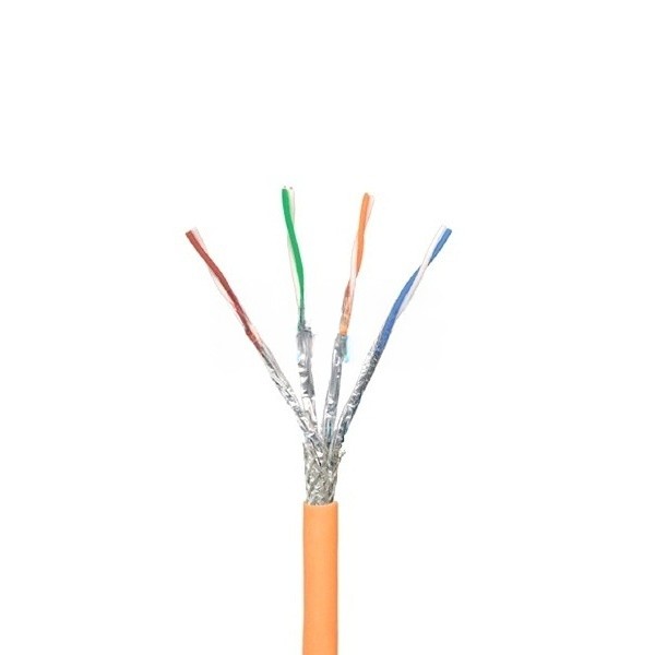 Кабель витая пара SFTP (экранированный), cat.6a, 4 пары AWG23, LSZH, медный проводник, внутренний, Eletec, 5 метров