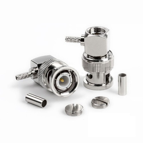 Угловой разъем BNC-male под кабель RG174, RG178, RG316, 50 Ом, обжимной под пайку, 4 шт.