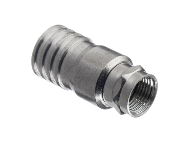 Разъём F-male (папа) для кабеля RG-11 (медный), без пина, обжимной, Netko, 10 шт.