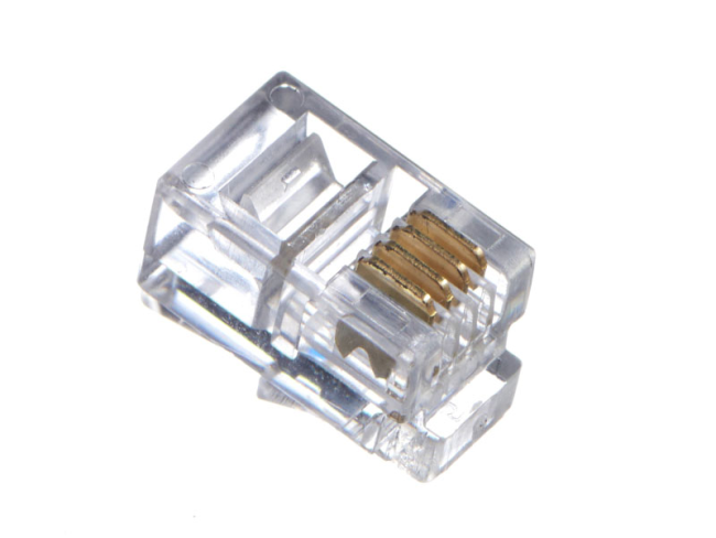 Коннектор RJ-9  (4p4c), для телефонных трубок, Netko, 100 шт.