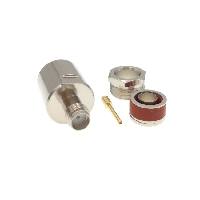 Разъем SMA-female под кабель 10D-FB, прижимной (сборный) под пайку, 8 шт.