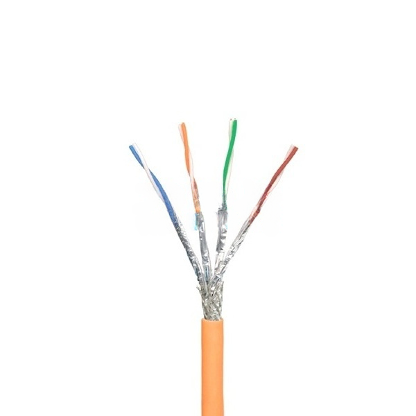 Кабель витая пара SFTP (экранированный), cat.6a, 4 пары AWG23, LSZH, медный проводник, внутренний, Eletec, 20 метров