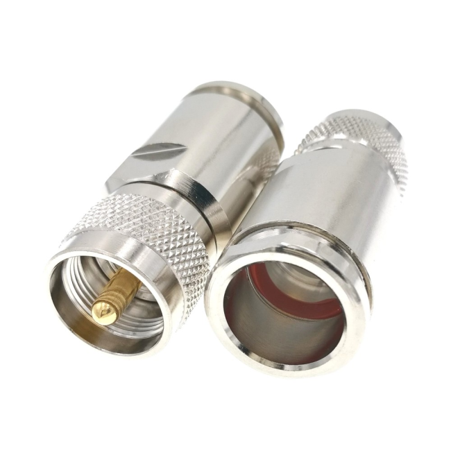 Разъем UHF-male (PL259) под кабель 10D-FB, прижимной (сборный) под пайку, 10 шт.