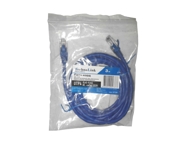 Патч корд 3 метра, UTP4, cat.5, медный, интернет кабель RJ45 с переходником RJ-45 на RJ-45 в комплекте, синий Патч корд 3 метра, UTP4, cat.5, медный, интернет кабель RJ45 с переходником RJ-45 на RJ-45 в комплекте, синий