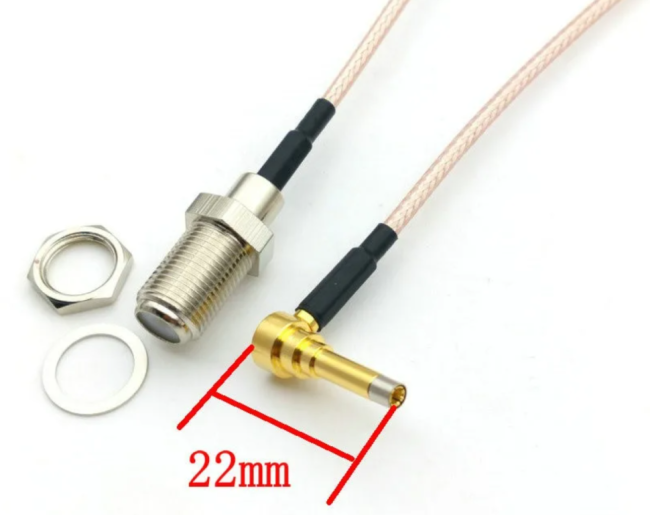 Комплект пигтейлов F-female - MS156, кабель RG316, 50 Ом, 15 см, 6 шт