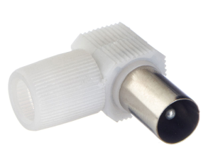 Угловой штекер разъём (папа) на ТV, белый, Netko, 100 шт.