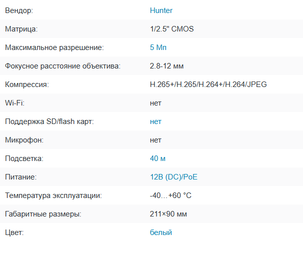 HN-BF58IRPe (2.8-12) IP видеокамера Hunter