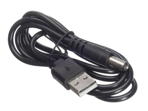 Шнур USB-А-male - DC-male 7х2.5мм, черный, Netko, 1 метр
