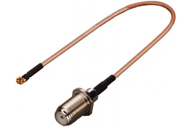Пигтейл радиочастный (переходник) F-female - U.FL (IPEX), кабель RG316, 50 Ом, 15 см, 1 шт