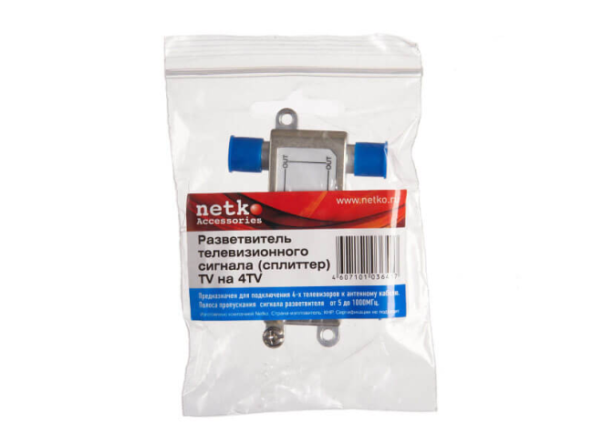 Разветвитель TV-4TV 5-1000 MHz, Netko, 1 шт.