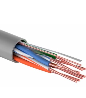 Кабель витая пара UTP, cat.5e, 4 пары (8 жил), медный проводник, внутренний, 5 метров