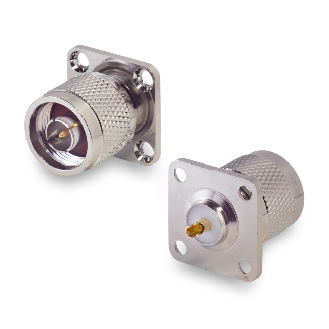 Разъем N-male (N-145), прямой, приборный фланец, 2 шт.