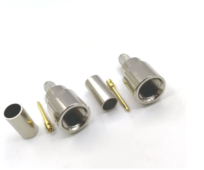 Разъем FME-male под кабель RG58 (RG-58), 50 Ом, обжимной под пайку, 1 шт.