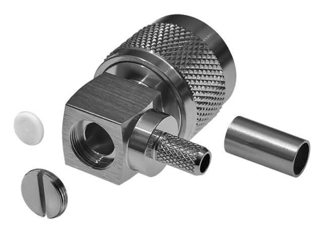 Угловой разъем N-male под кабель RG-58 (N-111F), обжимной под пайку, 100 шт.