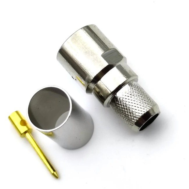 Разъем FME-male под кабель RG58 (RG-58), 50 Ом, обжимной под пайку, 10 шт.