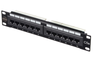 Патч-панель UTP, 10', 12 портов, RJ45, cat.5е, 1U, Dual Type, Netko