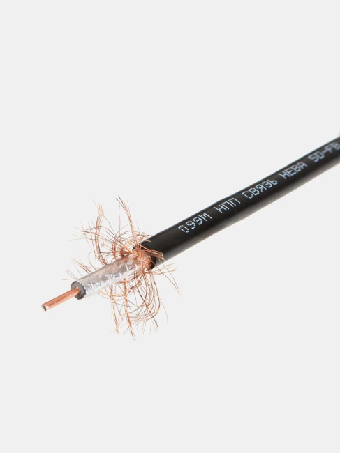 Кабель радиочастотный коаксиальный 5D-FB CCA 50 Ом, черный, 10 м.