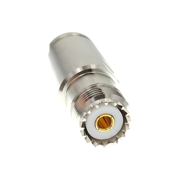 Разъем UHF-female (SO239) под кабель 10D-FB, прижимной (сборный) под пайку, 2 шт.