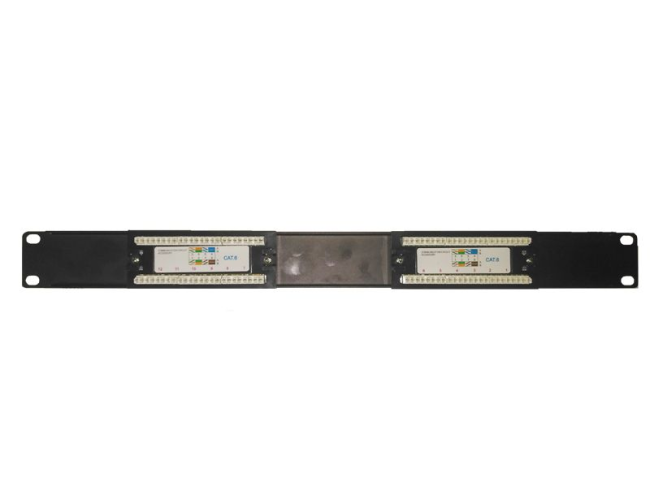 Патч-панель UTP, 19', 12 портов, RJ45, cat.6, 1U, 110 Type, черная