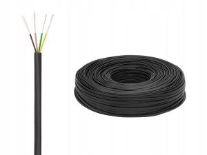 Кабель телефонный 4C, медный, черный, уличный, Netko, 100 метров
