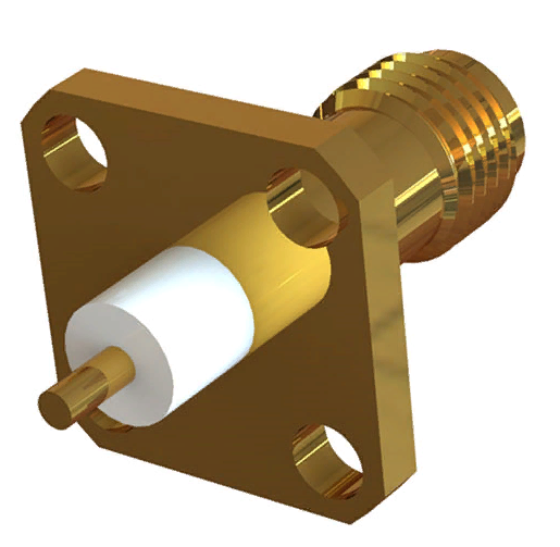Разъем SMA-7814-16 SMA-female, приборный фланец GSA-1110, диэлектрик 16 мм, 10 шт.