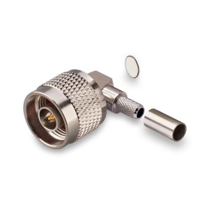 Угловой разъем N-male под кабель RG-58 (N-111F), обжимной под пайку, 4 шт.