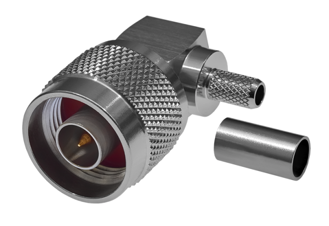 Угловой разъем N-male под кабель RG-58 (N-111F), обжимной под пайку, 4 шт.