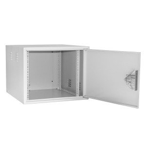 Антивандальный Шкаф 12U распашного типа, (Ш*Г*В 600*450*600мм) 19' направляющие, передняя дверь металл, замок, серый Netko