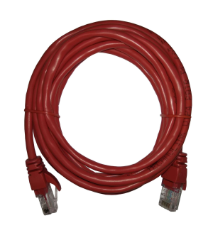 Патч корд 3 метра, UTP4, cat.5, медный, интернет кабель RJ45 с переходником RJ-45 на RJ-45 в комплекте, красный