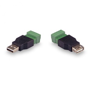 Комплект для передачи USB по витой паре USB-male на USB-female