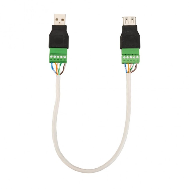 Комплект для передачи USB по витой паре USB-male на USB-female