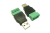 Комплект для передачи USB по витой паре USB-male на USB-female