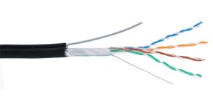 Кабель витая пара FTP (экранированный), cat.5e, 4 пары, уличный с тросом, медный проводник, Eletec, 210 метров