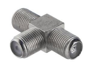 Разветвитель (тройник) F-female на 3 разъема, цинк, покрытие никель, Netko, 10 шт