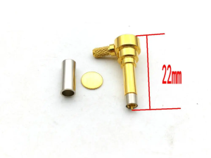 Разъем MS156-male 22mm угловой, под кабель RG174, RG178, RG316, 50 Ом, обжимной под пайку, 1 шт.