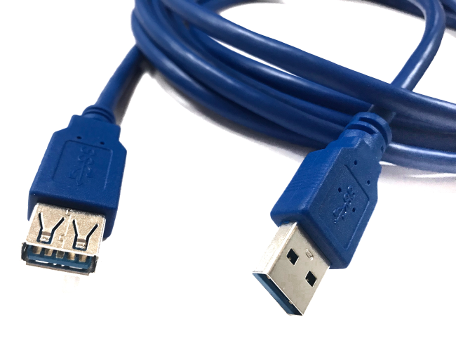 Кабель USB-A-male - USB-A-female, синий, Netko, 3 метра