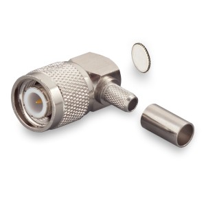 Угловой разъем TNC-male под кабель RG58 (RG-58), 50 Ом, обжимной под пайку, 2 шт.