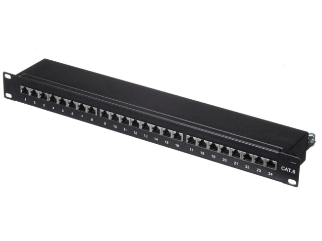 Патч-панель FTP, 19', 24 порта, RJ45, cat.6, 1U, Dual Type, Netko