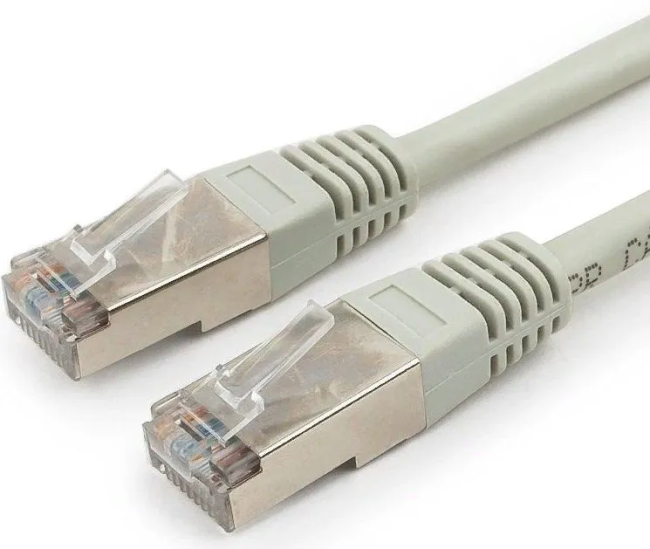 Патч корд 3 метра, FTP4, медный, cat.5e, кабель для интернета RJ45, сетевой кабель ethernet, с переходником RJ-45 на RJ-45 в комплекте, серый
