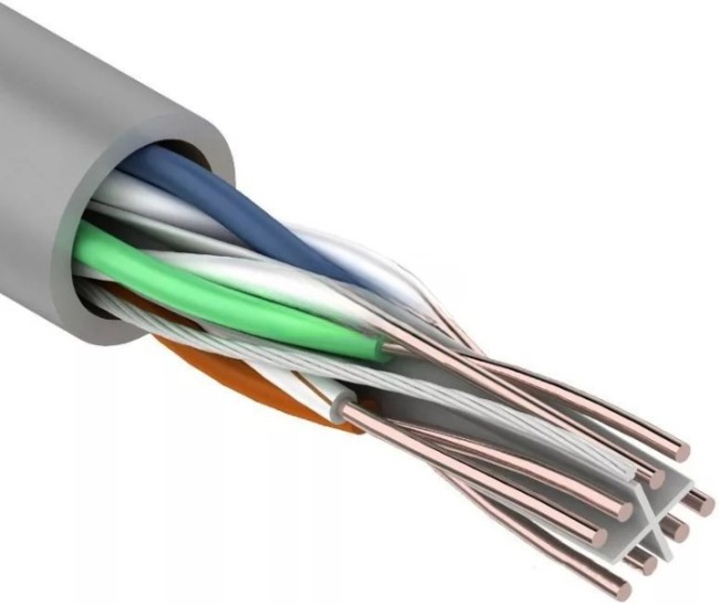 Кабель витая пара UTP, cat.6 23AWG, 4 пары, медный проводник, Eletec, внутренний, 5 метров