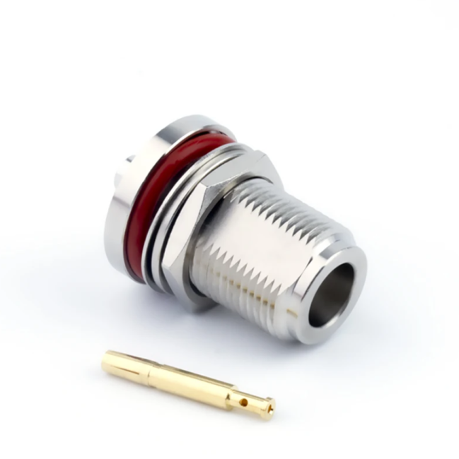 Разъем N-female под полужесткий кабель RG405 (0.086"), сборный, под пайку, 50 шт. Разъем N-female под полужесткий кабель RG405 (0.086"), сборный, под пайку, 50 шт.